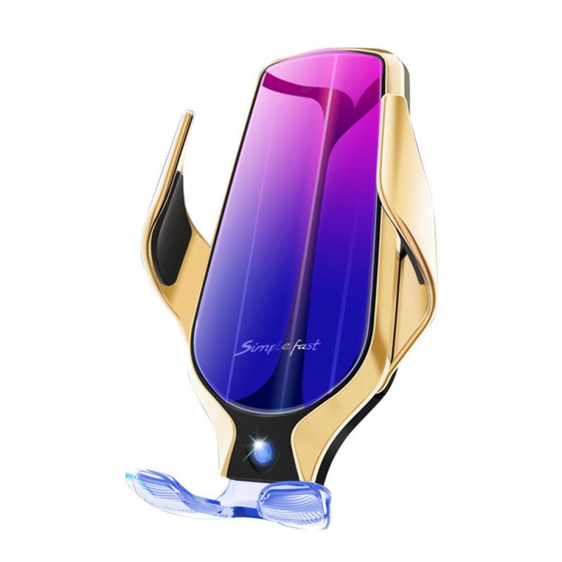 Capteur intelligent pour téléphone | Chargeur sans fil rapide, support de charge sans fil pour voiture, rotation de 360 degrés 10W, accessoires d'intérieur simples et rapides: Gold