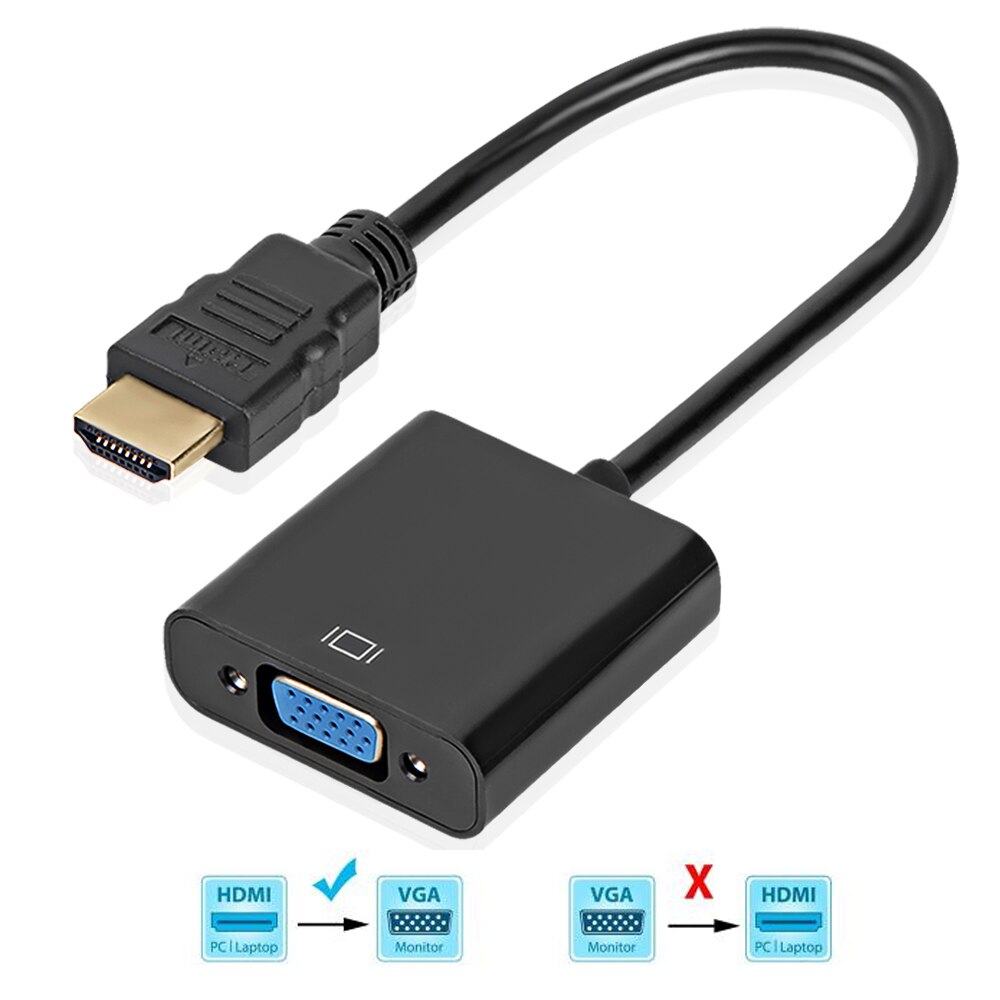 HDMI to VGA Converter Male To Female Cable Adapter 1080P Digital to Analog Video Audio Cable For for Xbox 360 PS3 PC Laptop