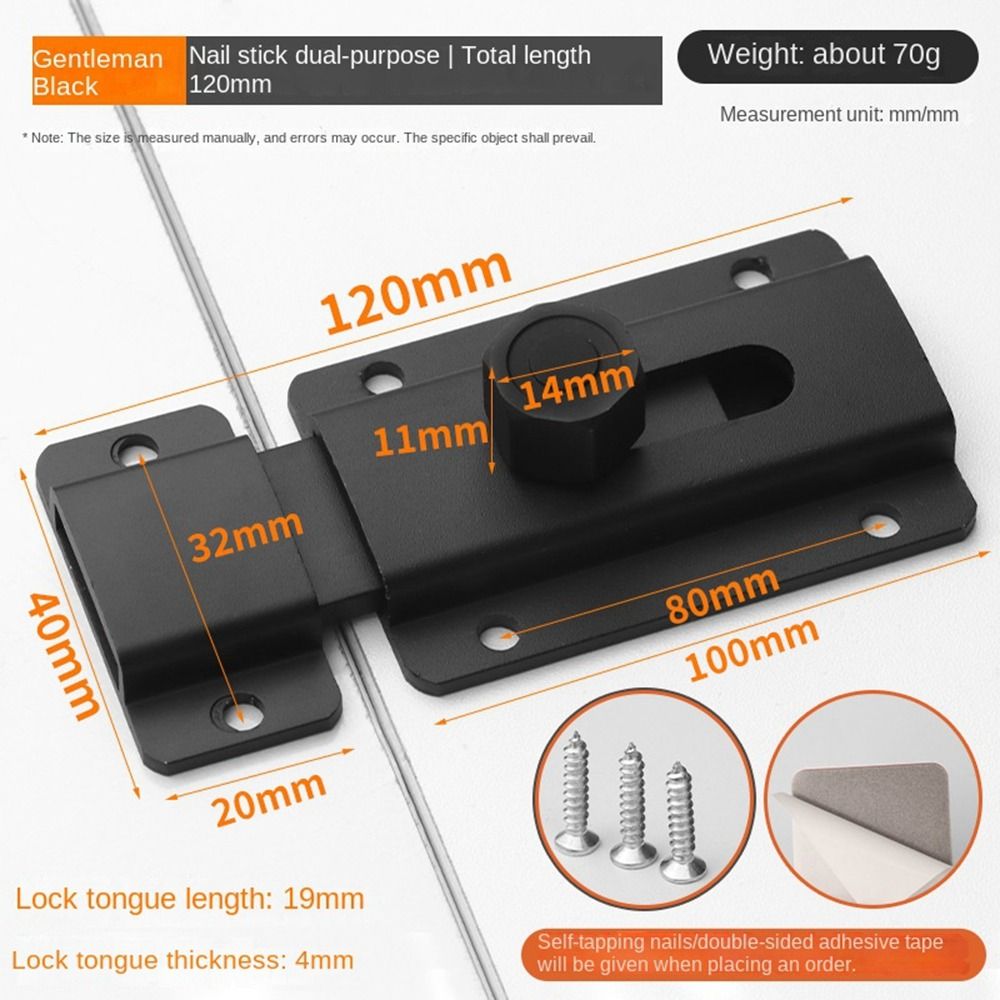 Door Latch Aluminum Alloy Security Bolt Latch Anti-theft Door Lock Buckle Door Hasp Lock Durable Cabinet Door Household Hardware: 6.4 inch / Black & White