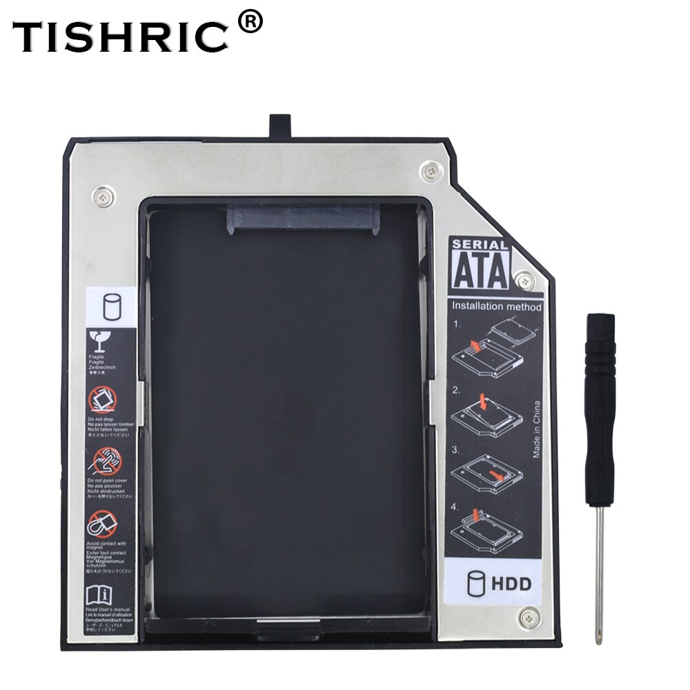 TISHRIC Aluminium 2nd HDD Caddy 12.7mm SATA 3.0 2.5 "SSD HDD Case Behuizing Voor Lenovo ThinkPad T420 T430 t510 T520 T530 Optibay