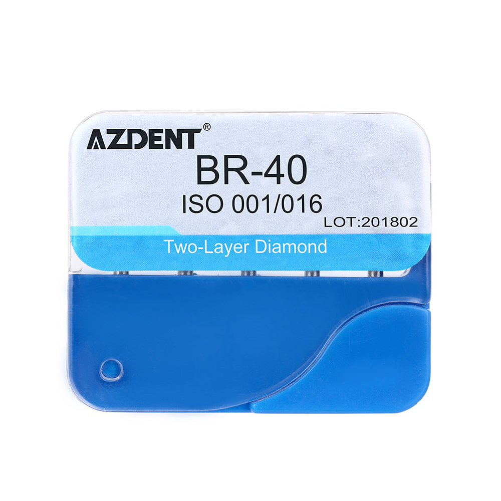 AZDENT 5 pièces/boîte fraise diamantée dentaire deux couches fraises diamantées pour pièce à main à grande vitesse 450,000 tr/min modèle BR-31 SF-41 BR-40 FO-32: Black