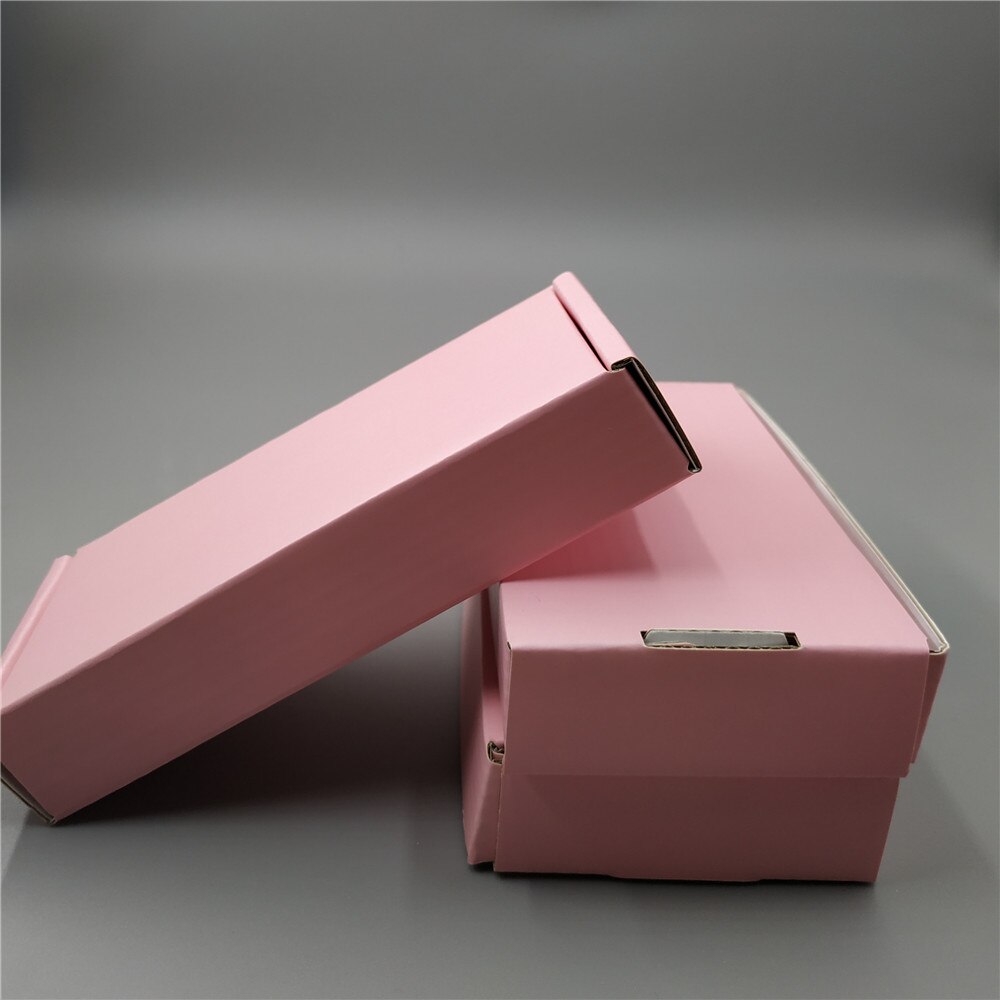 16x8x3cm 10pcs Square Corrugated Box pink Cardboard Box Mailer Birthday Boxes 3-Layer Thicken Paper Box