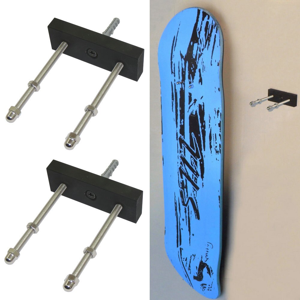 2Pcs/Lot Invisible Floating Skate Deck Holder Rack, Hanger Skateboard Aluminium Alloy Wall Mount