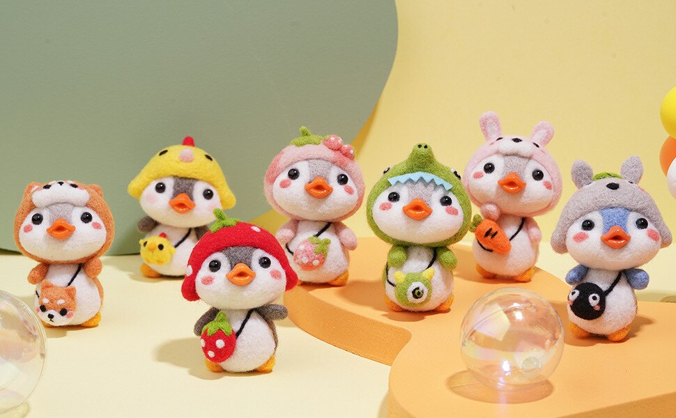 Nicht beenden Pinguin Wolle Filz Nadel Filzen Bausatz Diy Wolle Stieß Fühlte Handgemachte Spielzeug Paket Für Anfänger Mit Englisch Anweisung