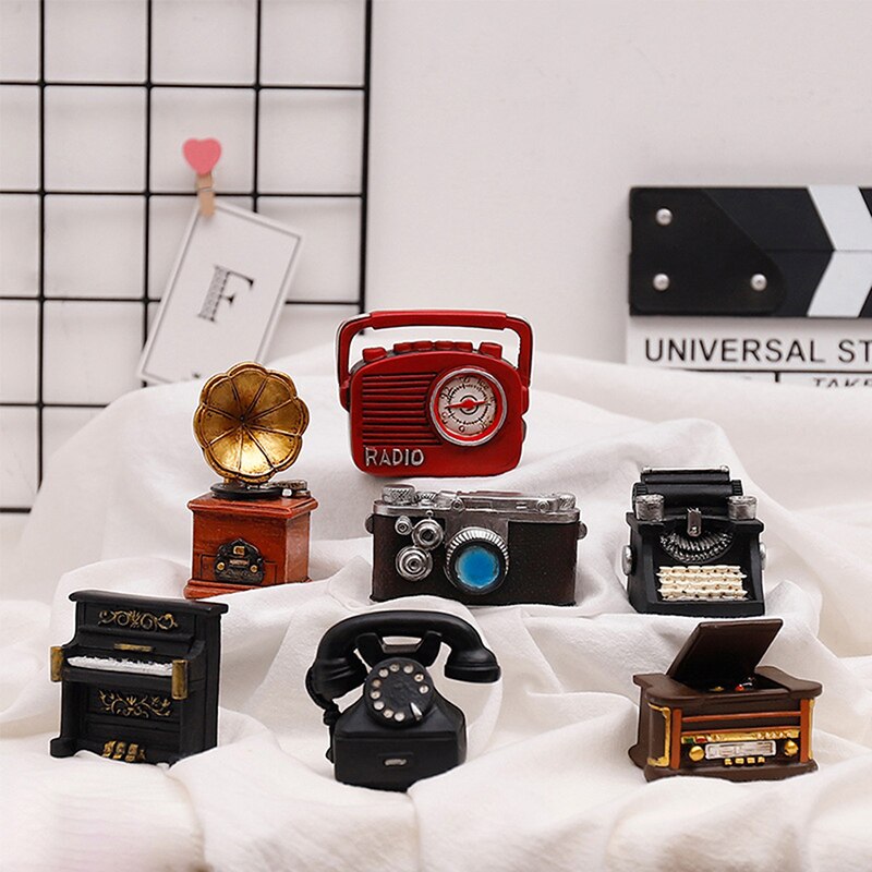 Camera Phonograph Mini Resin Ornaments Home Living Room Wine Cabinet Decoration Photo Props Ornaments