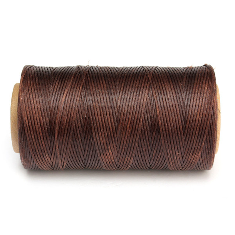 Cable de hilo encerado de cuero 150D, duradero, de , 240 metros, 1mm, para herramienta artesanal DIY, hilo de costura a mano: Castaño