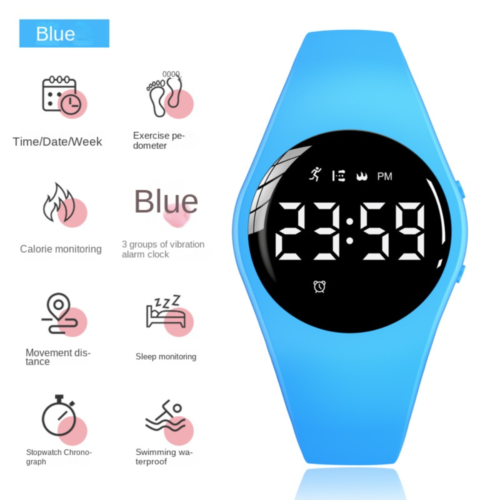 Wasserdichte Kinder uhren digitale Sport uhr für Mädchen Jungen Fitness-Tracker mit Wecker Stoppuhr für Jugendliche im Alter von 5-12 Jahren: Blau