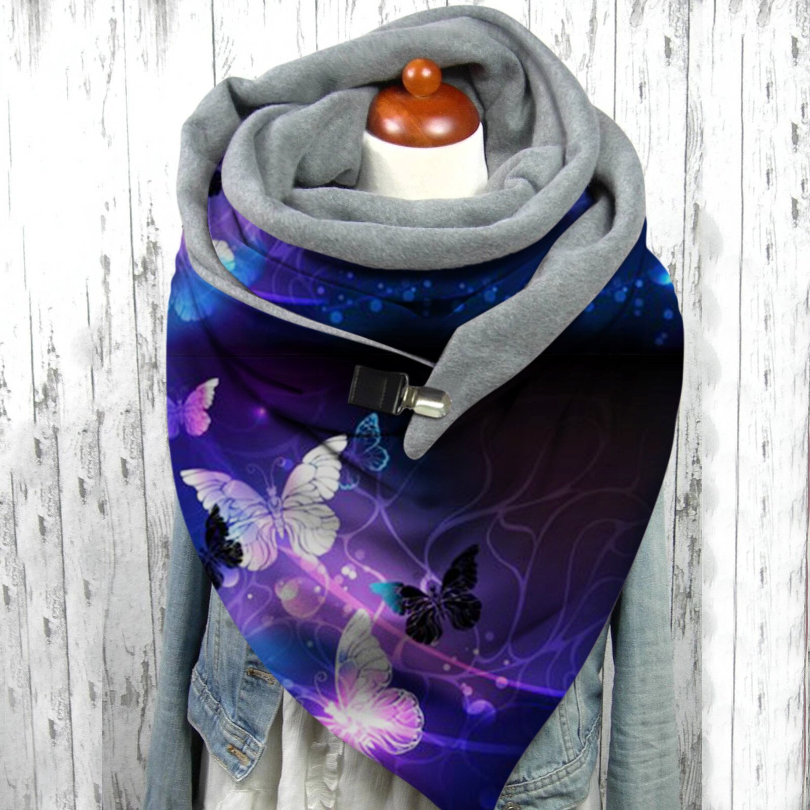 Femmes Hiver Écharpe Papillon Impression Écharpe multi-usages Châle Foulard Cachecol Шарф Женский @ 40: I