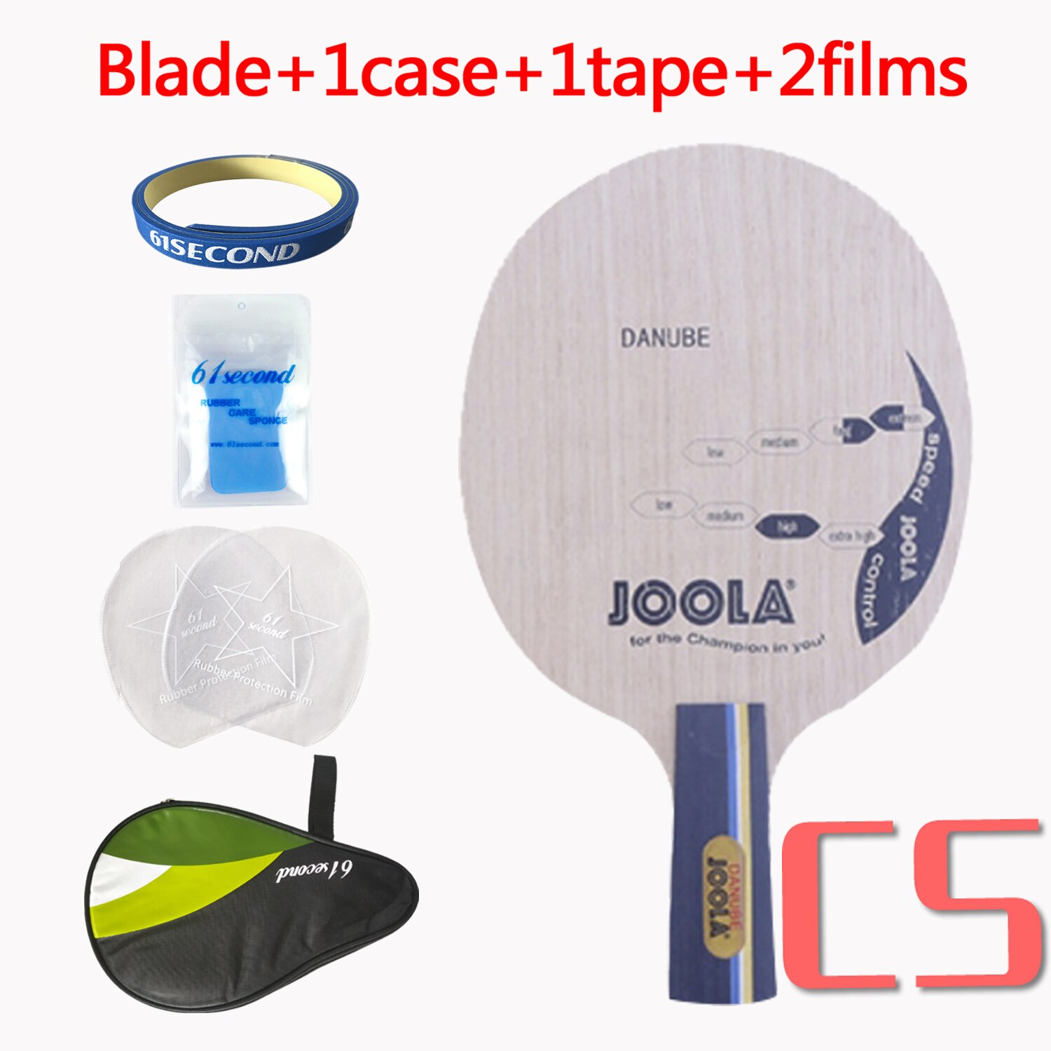 Joola donau  (5- lags træ, loop-stil) bordtennis-bladracket ping pong bat padle: Cs med hm-sag
