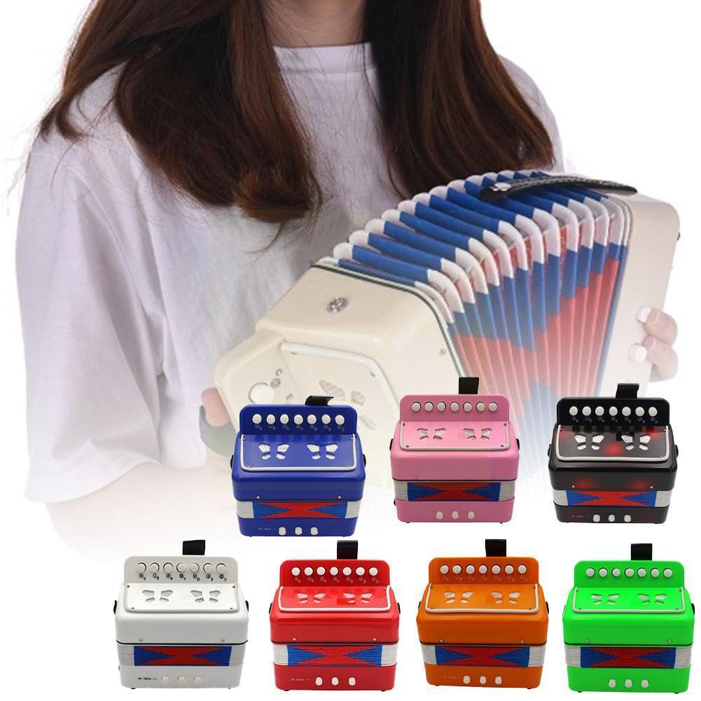 7 Keys 3 Buttons Mini Accordion Musical Instrument Children Kids Educational Birthday Accordion For Beginners Portabl E0r0