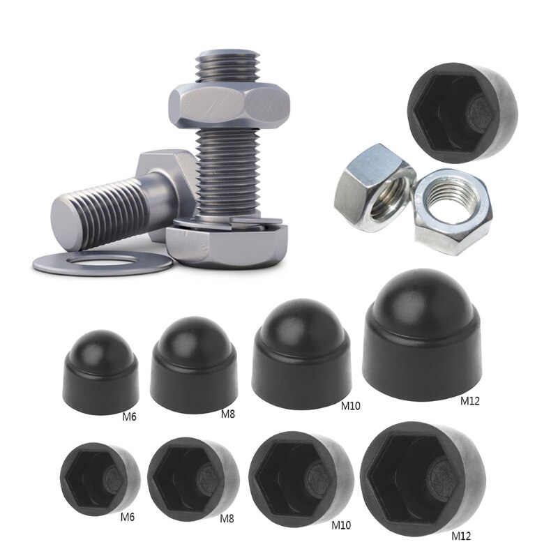 10 stk  m6 m8 m10 m12 bolt beskyttelse møtrik kuppel caps covers udsat sekskant plast  jy25 19 droship