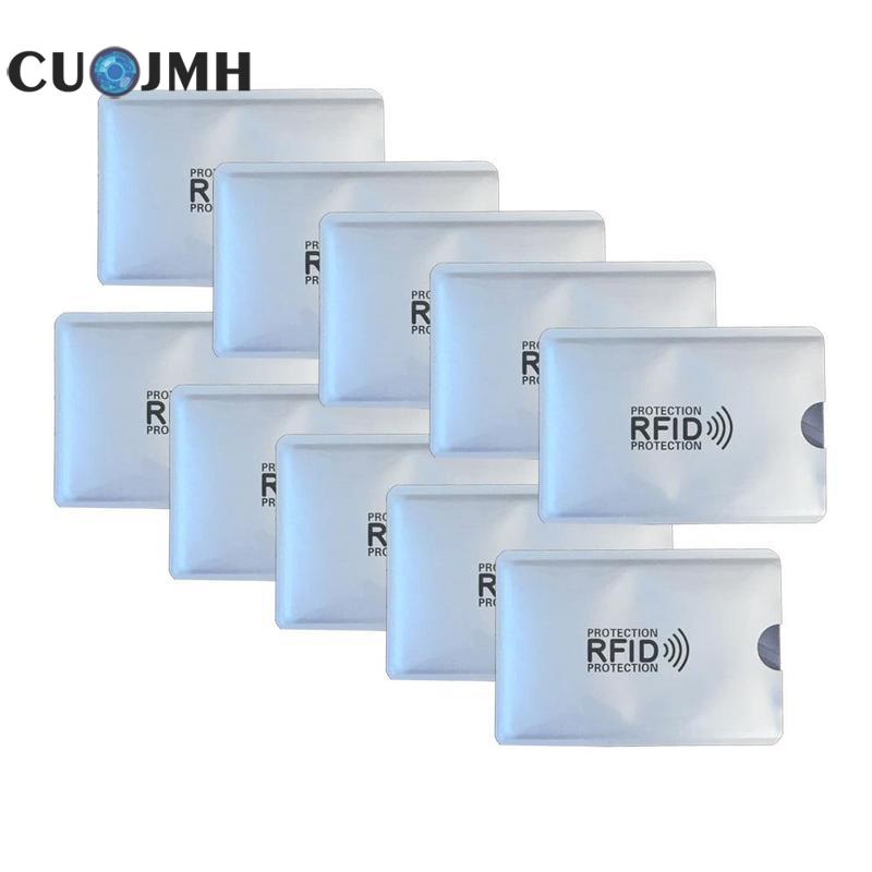 10 Pcs Rfid Card Sleeve Anti Degaussing Bank Card Holder Nfc Anti Theft Brush Identification Card Anti Magnetic Card Sleeve