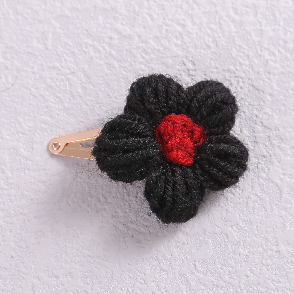 6 Kleuren Leuke Haarspeldjes Voor Kinderen Zoete Wol Bloem Baby Haarspelden Meisje Zomer Meisje Haarspeldjes Kids Hair accessoires: 6