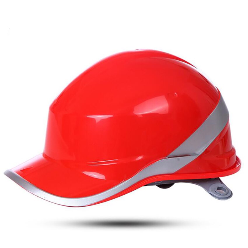 Sikkerhedshard hat abs hjelm justerbar knap med 6-- punktsophæng, reflekterende strimmel, sikkerhedshjelm til konstruktionsklatring: Rød