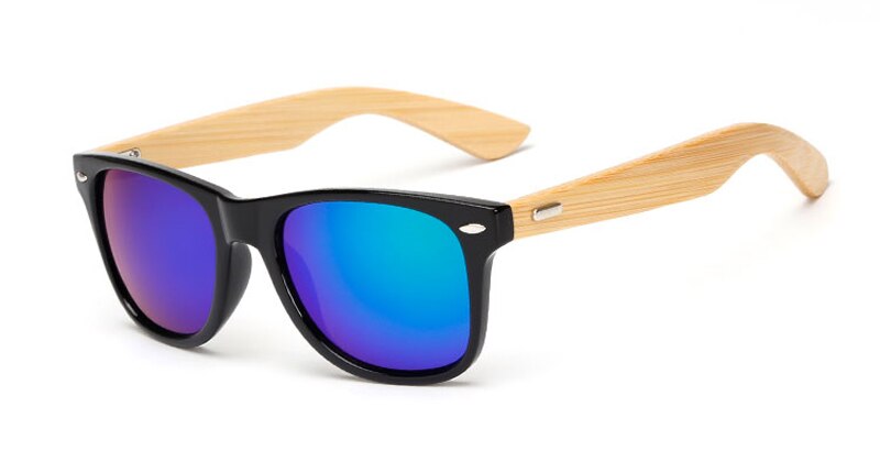 16 farbe Bambus Sonnenbrille Männer Holz Sonnenbrille Frauen Spiegel Original Holz Sonnenbrille retro de sol masculino: wooden 1501 C8