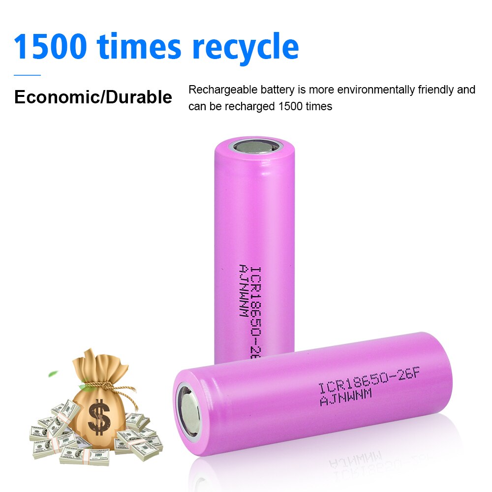 Original 18650 3.7V 2600mAh Li-Ion Batteries Rechargeable Battery ICR18650-26F Safe batteries for Industrial use