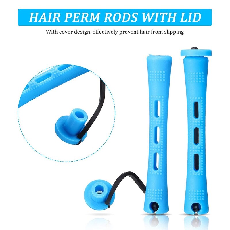 60pcs Hair Perm Rods Cold Wave Rod Plastic Perming Rods Curlers Hair Rollers for Salon Home Styling Tools