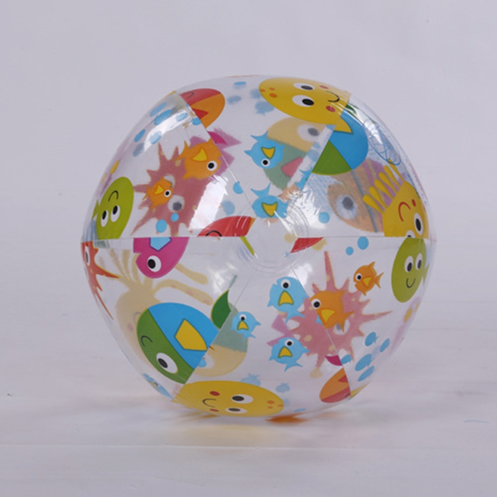 Sea Creature Lively Print Clear Beach Ball Inflatable Cute Colorful Beach Ball for Summer Pool Party Fun Games Activities
