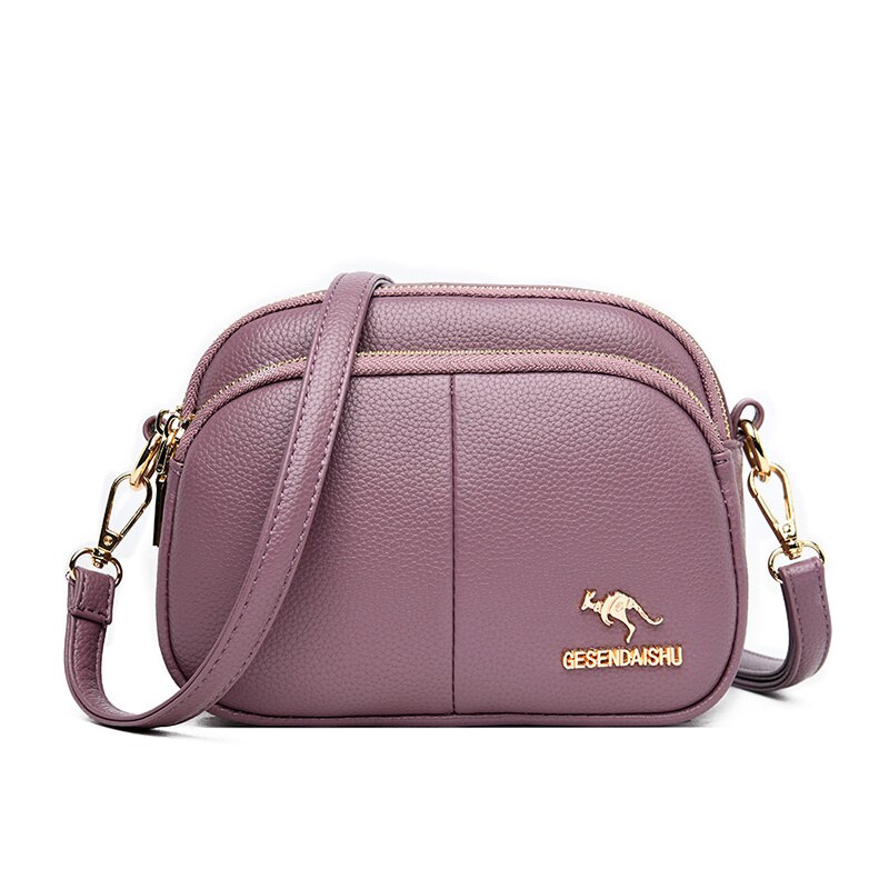 Bolsa mensageiro de couro feminina mini bolsas de luxo designer alta qualidade do sexo feminino vintage crossbody sacos para as mulheres sacos de ombro: ROXO