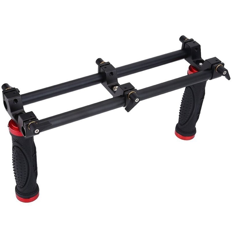 Dual Handgrip Bracket Kit - 30.5x10x16.5cm - for DSLR Camera Gimbal Stabilizer - 1/4 Screw Mount