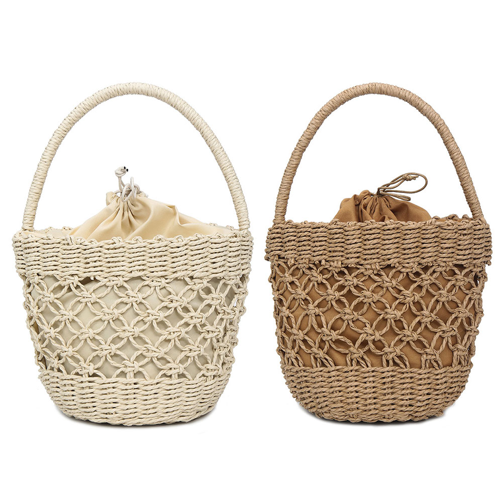 Women Handbag Handmade Straw Woven Tote Large Capacity Summer Beach Shoulder Bag Party -B5