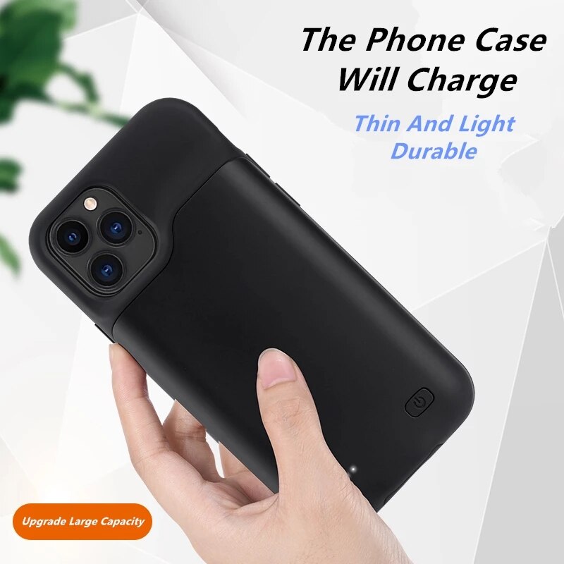 Custodia per caricabatterie per Apple iphone 12 custodia per telefono 6.1 pollici 5500mAH Anti caduta batteria portatile Cover posteriore in plastica