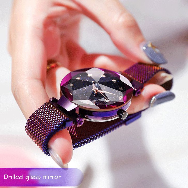 Ladies Magnetic Starry Sky Clock Luxury Women Watches Diamond Female Quartz Wristwatches Relogio Feminino Zegarek Damski