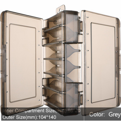 1PCS Large-capacity Fishing Bait Storage Box Double-Layer Fishing Bait Box Portable Multi-grid Fishing Tackle Storage Box: grey