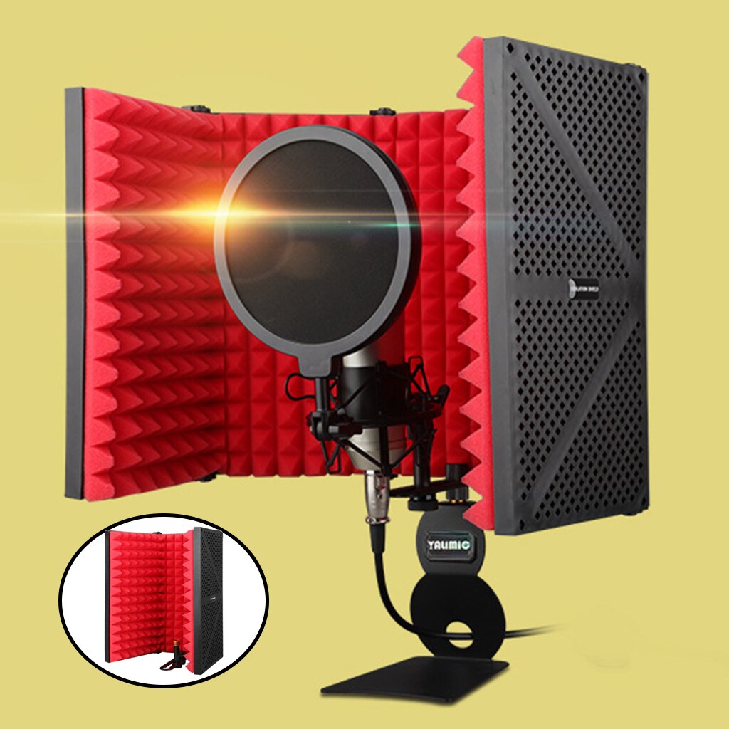 Foldable Studio Microphone Isolation Shield Recording Sound Absorber Foam Panel