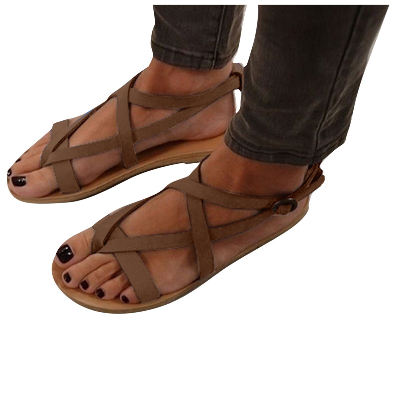 40# Summer Women Sandals Rome Style Sandals For Flip Flops Flat Sandals Beach Summer Mujer Casual Sandals Plus Size Shoes: BW / 39