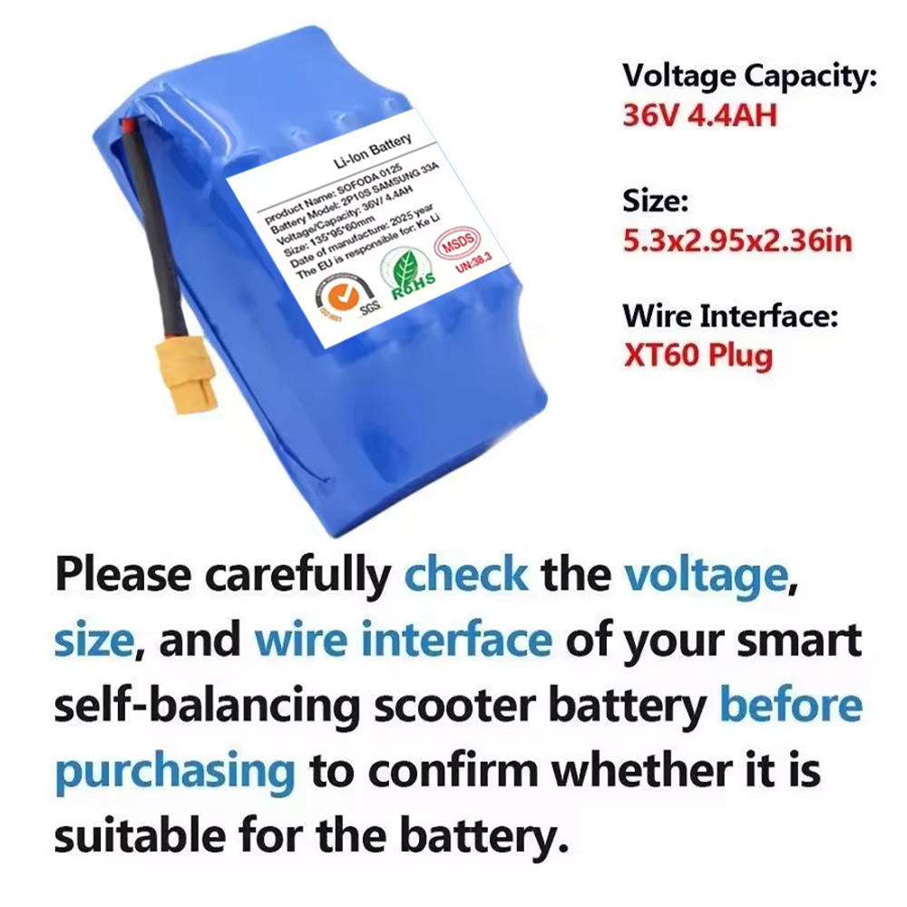 Nuovo aggiornamento 36V 4400mAh 10s2p Batteria ricaricabile al litio, vero per monociclo elettrico HoverBoard autobilanciante