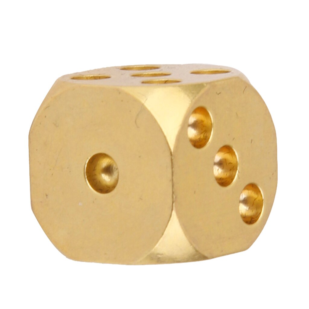13mm vintage tärningar i massiv mässing med rund kant 6-- sidig spot antik