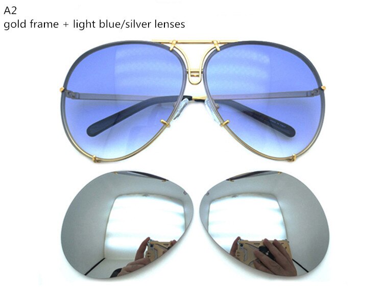 Brand eyewear men women P8478 cool summer style sunglasses sun glasses interchangeable lens 8478 with glasses case car