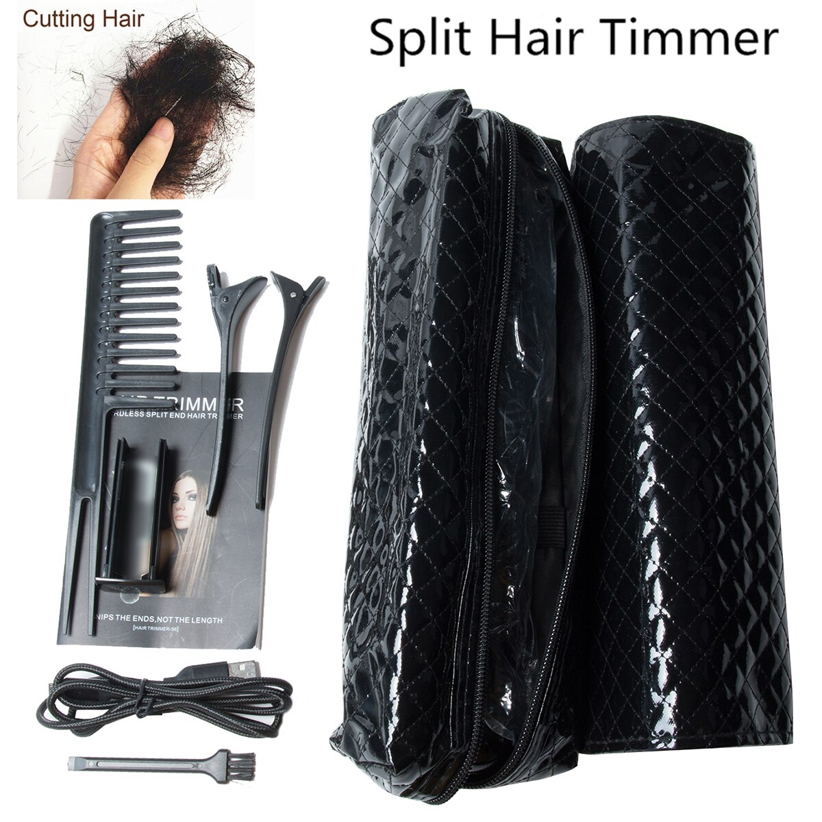 Hair Trimmer Split End Cutting Clipper 1/4 Mini Split Hair Trimmers USB Charging Cutting Hair Clip For Dry Damaged And Brittle