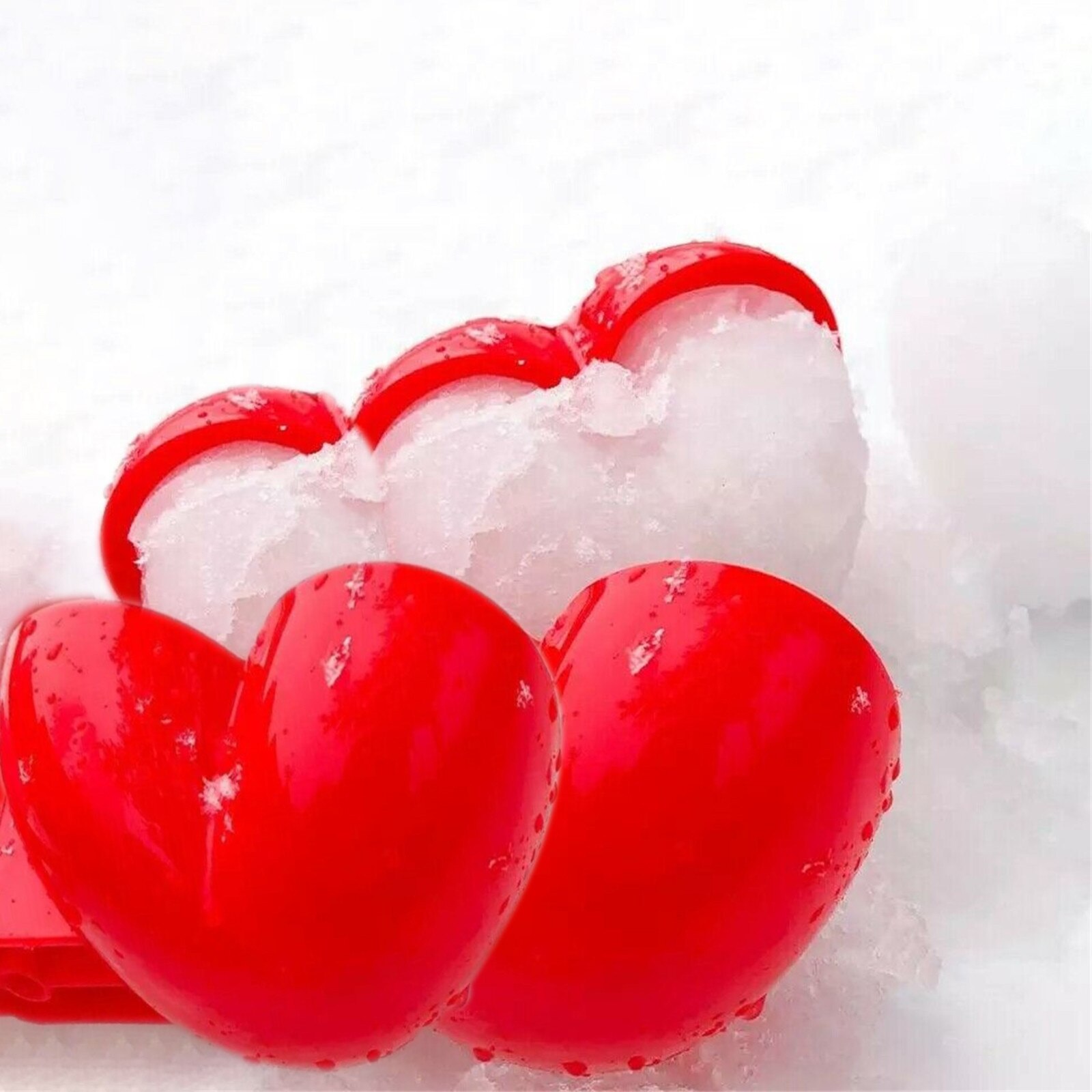 Dubbele Hart Sneeuwbal Maker Winter Plastic Sneeuwbal Maker Clip Kids Outdoor Mold Speelgoed Sneeuwbal Maker Clip Winter Sneeuw Speelgoed