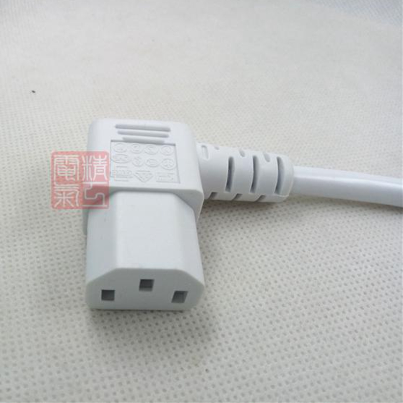 Black IEC 320 C14 male to Elbow IEC 60320 C13 female Right angled Power short Cable cord 20cm for hanging wall LCD TV projector