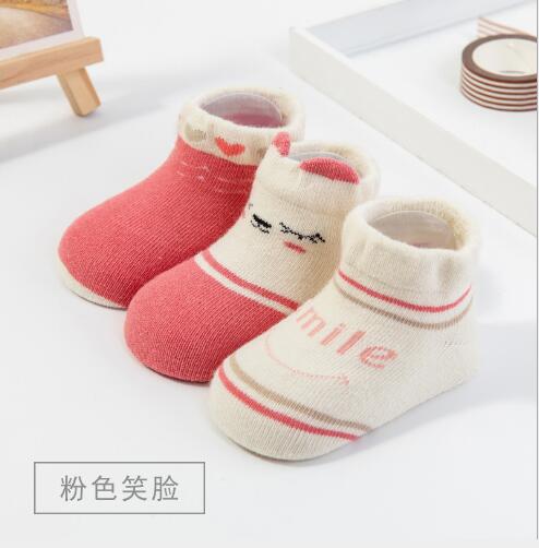 0-3 Y 3 Paia/lotto Autunno e inverno nuovo allentato bocca del bambino antiscivolo calzini del pavimento dei bambini I bambini della ragazza del ragazzo: 3 / 1-3 year