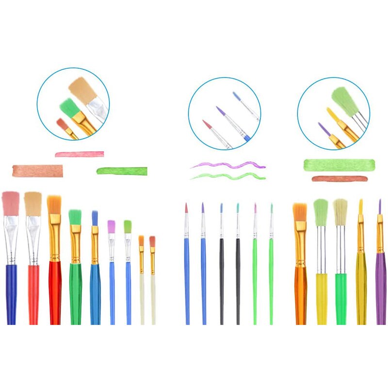 30 Pcs Paint Cups with Lids Paint Cups with Paint Brushes and Paint Tray Palettes Cups for Watercolor Art Class