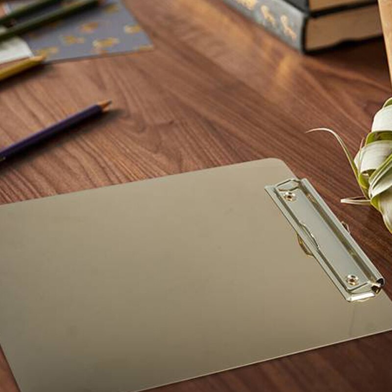 Gold Menu Folder Document File Folder A5 Board Clip Student Stationery Writing Hardboard