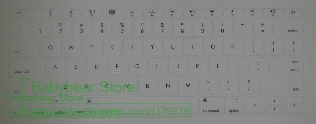 Til macbook 12 " usa ansi tastaturbeskytter engelsk tastaturcover til mac book retian 12 '' air 12 tommer: Hvid