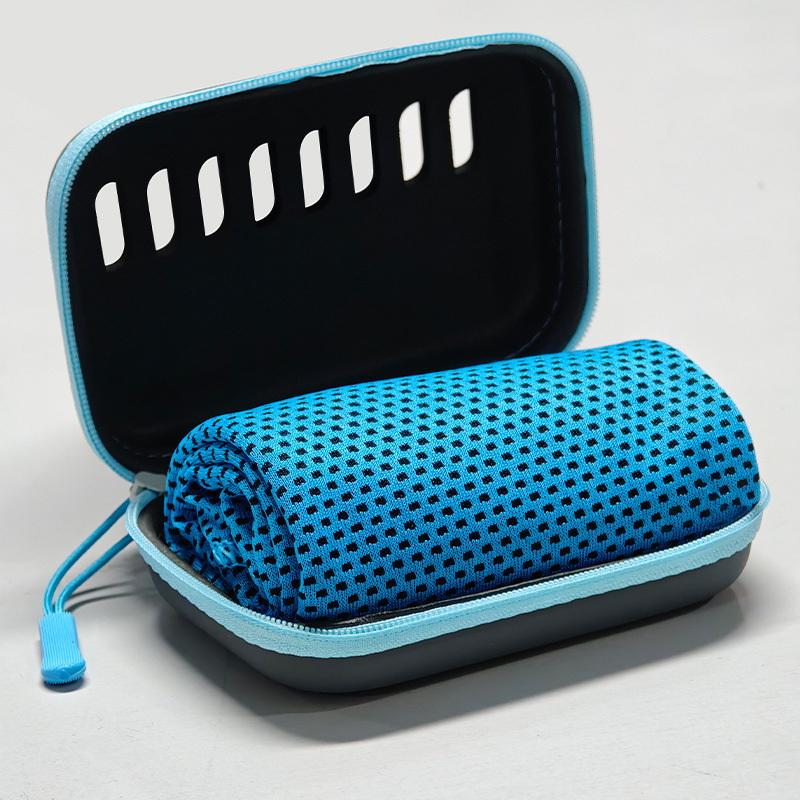 camping koelhanddoeken met EVA-hoes, compacte & draagbare reis-koelhanddoek, snel drogende handdoeken voor sport, gym, wandelen en yoga: zwart