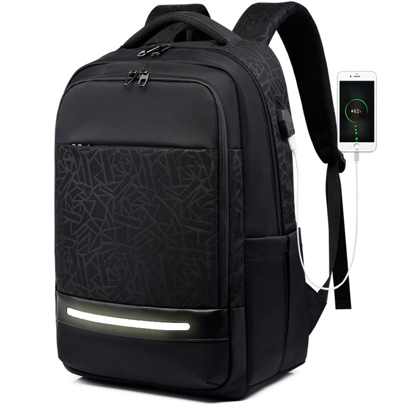 NANCY TINO Men's Backpack Oxford High Capacity Backpack with USB Port Accommodates 15.6in Business Laptop