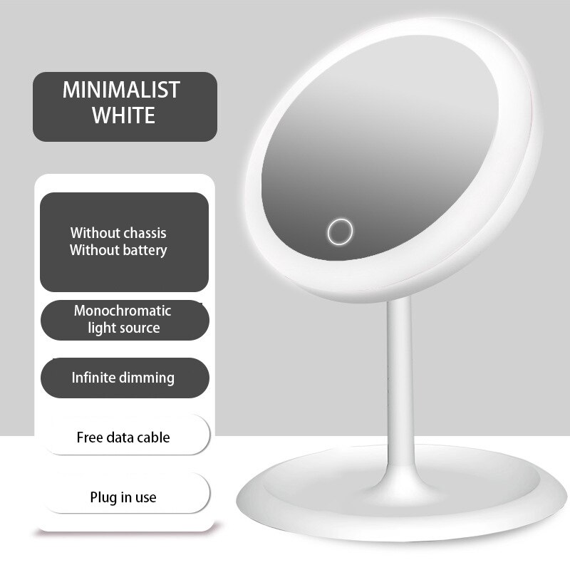 Makeup Mirror Smart Sensor Beauty Light Source Desktop LED Touch Screen Dimming Makeup Mirror Desktop Female Beauty Mirror: B2