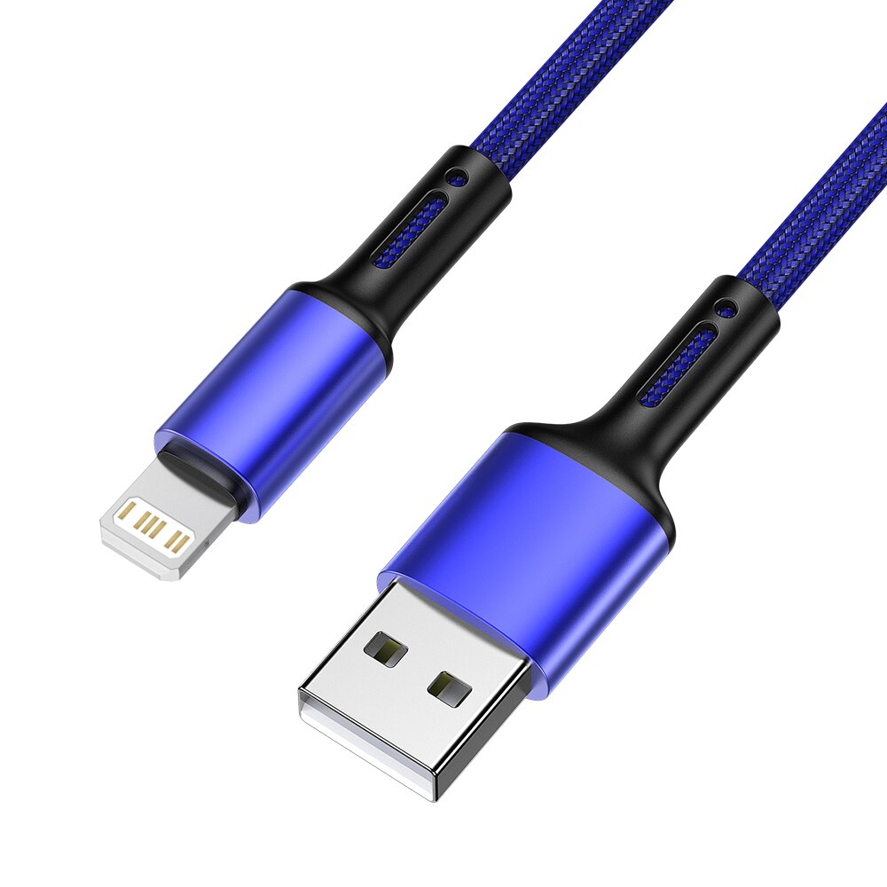 USB Kabel Für iPhone X XS Max XR 13 12 11 Profi 10 8 7 6 5 S SE 5SE 5S 6S Plus Apfel iPad Mini Luft Schnelle Ladung Daten Ladegerät 1m 2m 3m praktisch Kabel Kurze Lange Original Draht 1 2 3 m: Blau / 2m