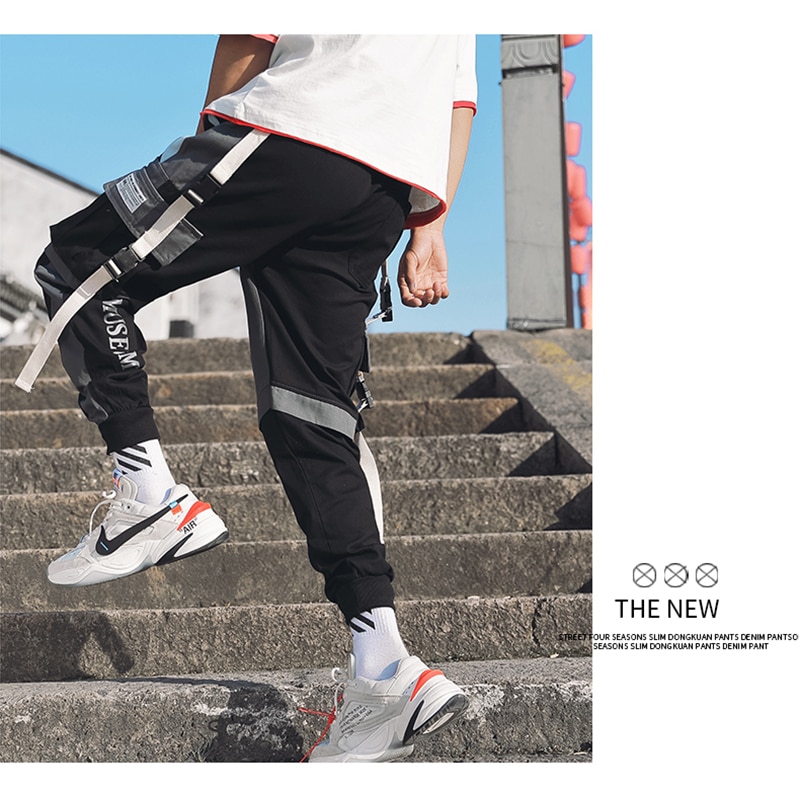 Heren cargo harembroek met meerdere zakken hiphop casual heren trainingsbroek joggingbroeken broeken harajuku hipster streetwear broeken
