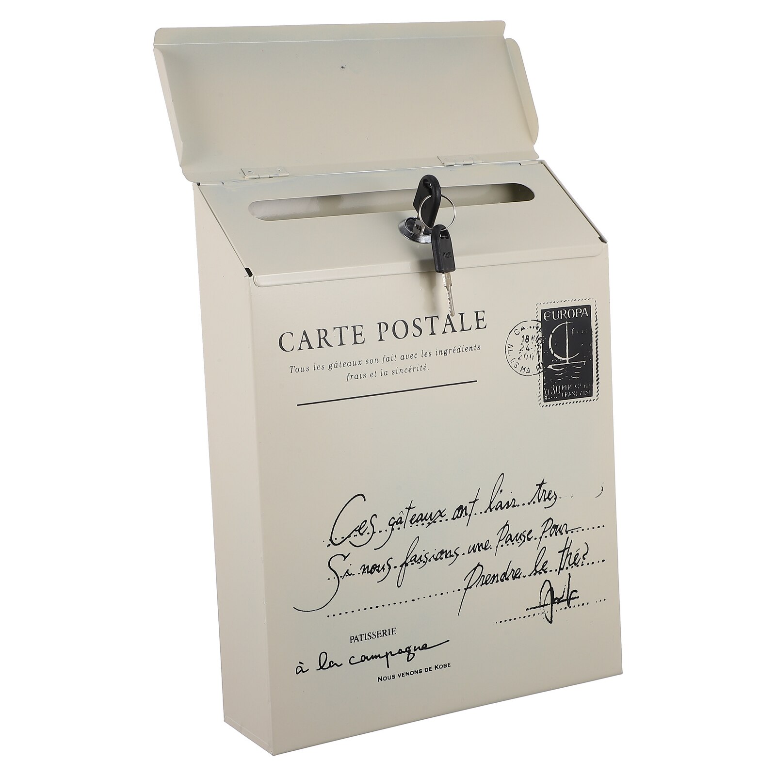 1 Pc Mailbox Lockable Case Complaint Box Suggestion Box For Newspaper Office Garden: White