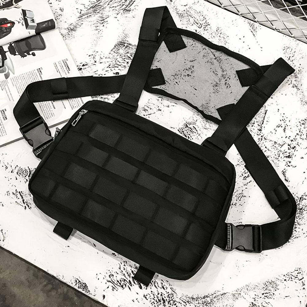 Multi-função peito saco colete para homem mulher hip hop náilon shoulderbagtravel streetwear cintura pacote colete streetwear saco