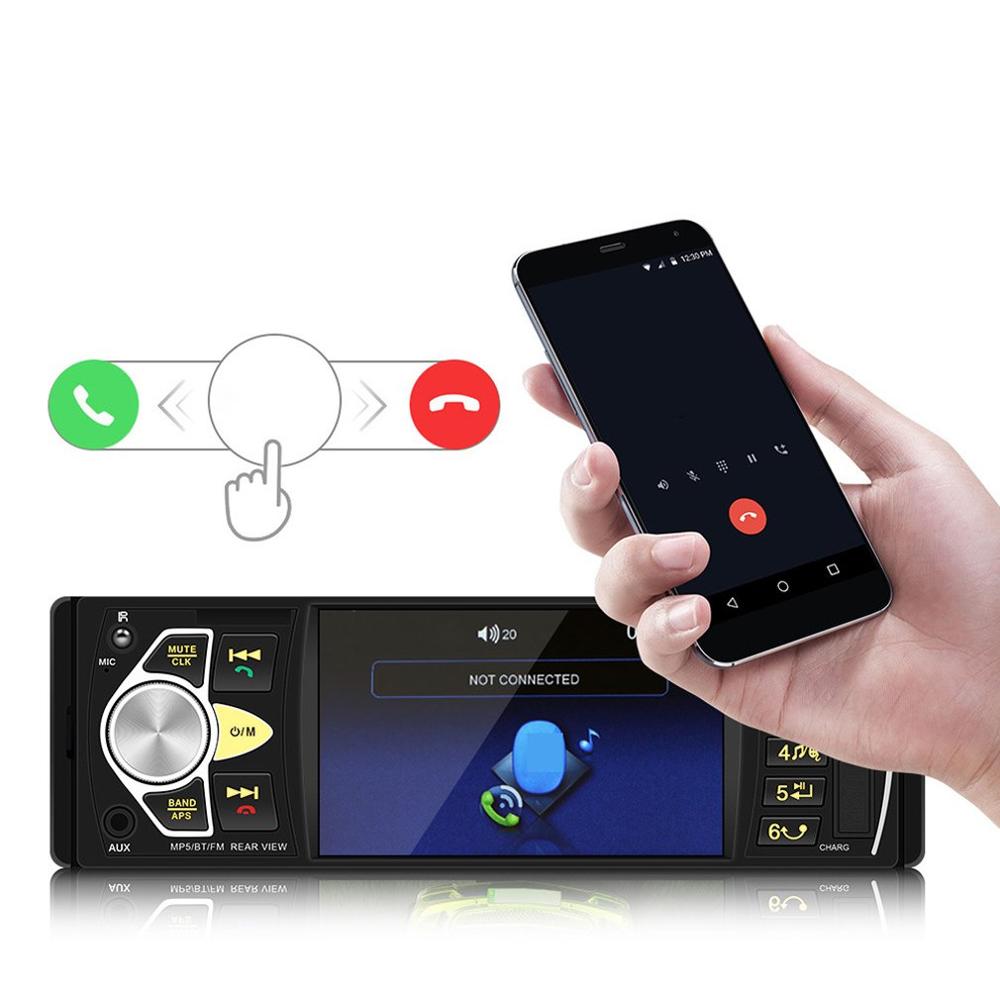 4022D 4,1 "1 Din coche Radio Audio estéreo USB AUX FM manos libres para el coche MP5 Tarjeta de jugador U disco Radio invertir reproductor de Radio