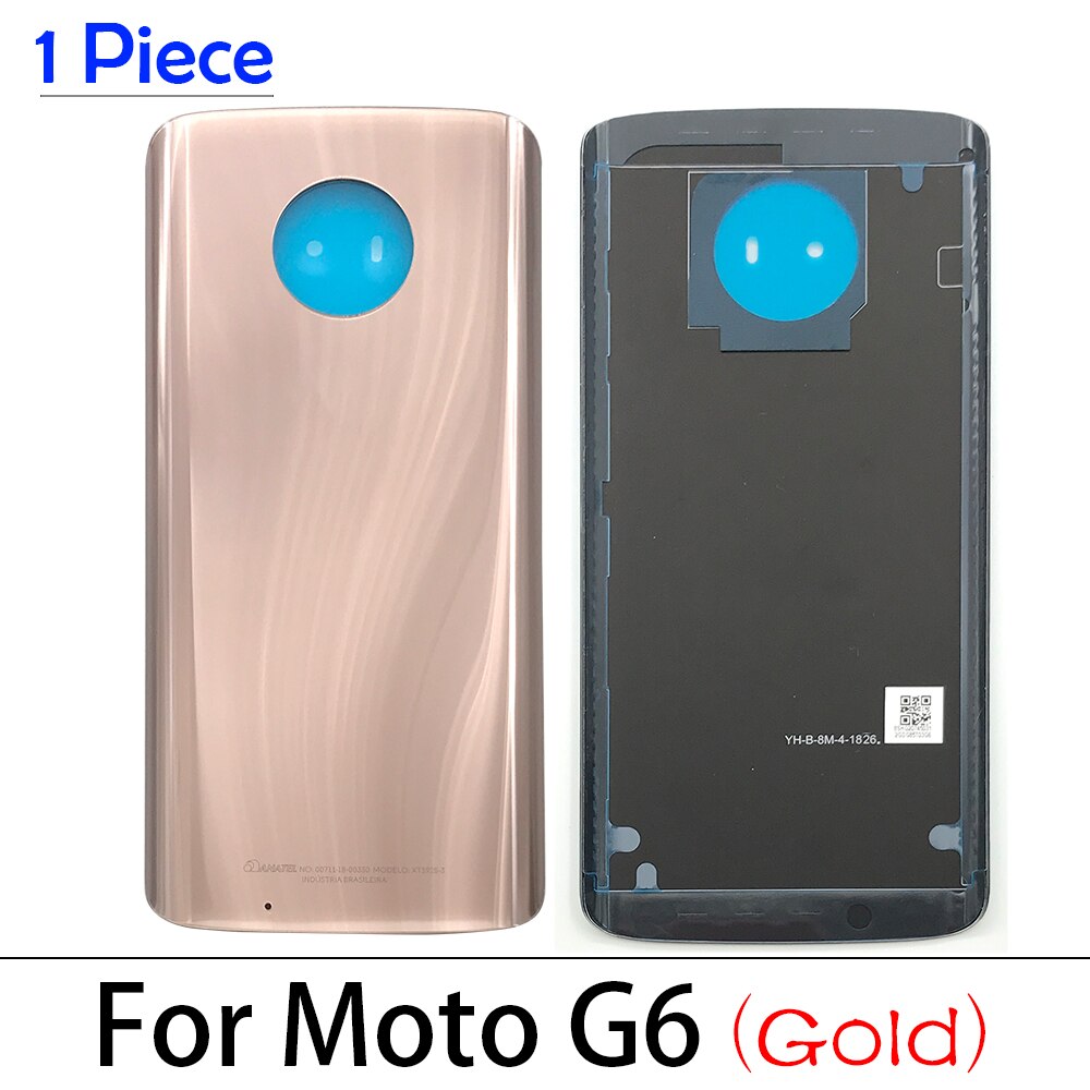 Tylna pokrywa baterii tylna pokrywa szklana dla Motorola Moto One makro Action / G6 Plus / G7 Power / G9 Play / E7 z klejem: G6 Glod