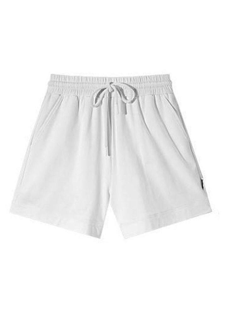 Baumwolle Sport kurze Hose Frauen&#39;s hoch Taille Fitnessstudio kurze Hose dünn lose weit-Bein Hose alle-Spiel lässig trainieren kurze Hose 2022 Sommer: Weiß / XL
